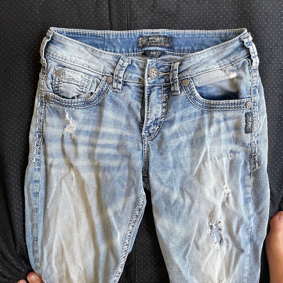 Silver Ripped Jeans - Picture 3 of 8